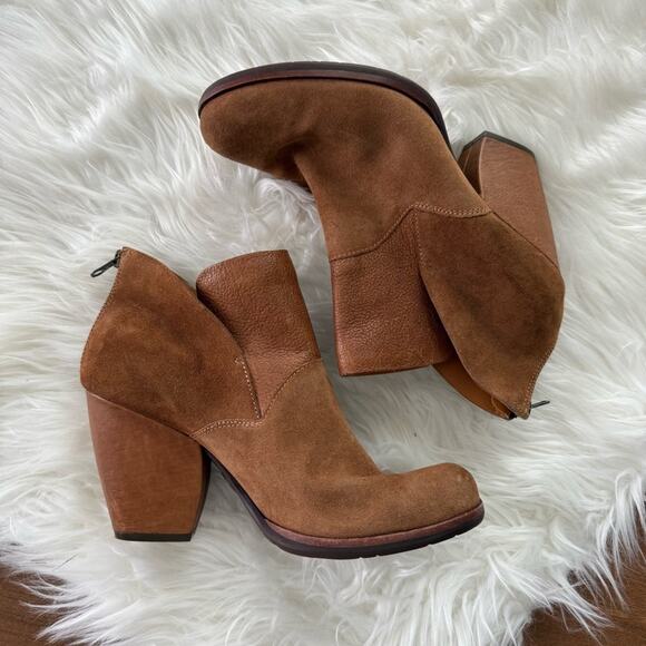 Kork-Ease | Women’s Castaneda Suede & Leather Bootie Rust Boots Heels K42626 10 - Picture 3 of 10